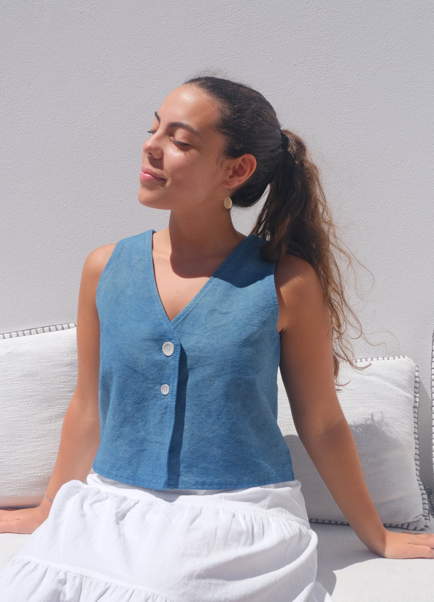 Cropped Top SARA em AZUL VICENTINO